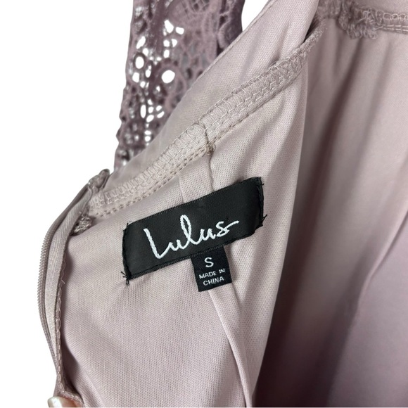 LULUS AWAKEN MY LOVE DUSTY LAVENDER LACE LONG SLEEVE CHIFFON MAXI DRESS - Picture 13 of 14